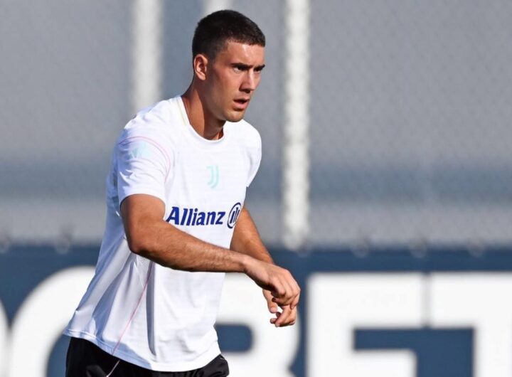Dusan Vlahovic in allenamento